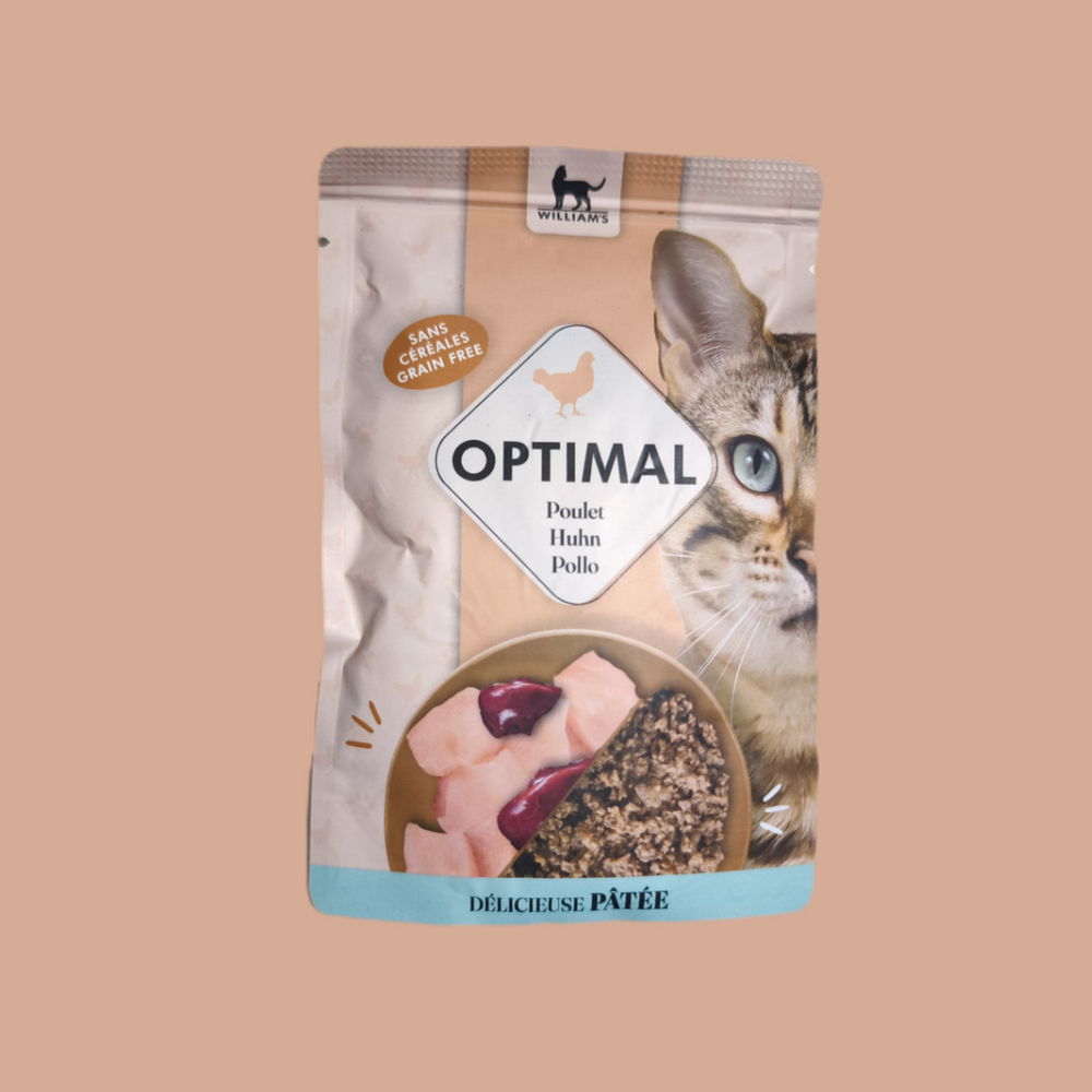 WILLIAMS OPTIMAL SOBRES DE COMIDA HUMEDA GATO SIN CEREALES (GRAIN FREE)