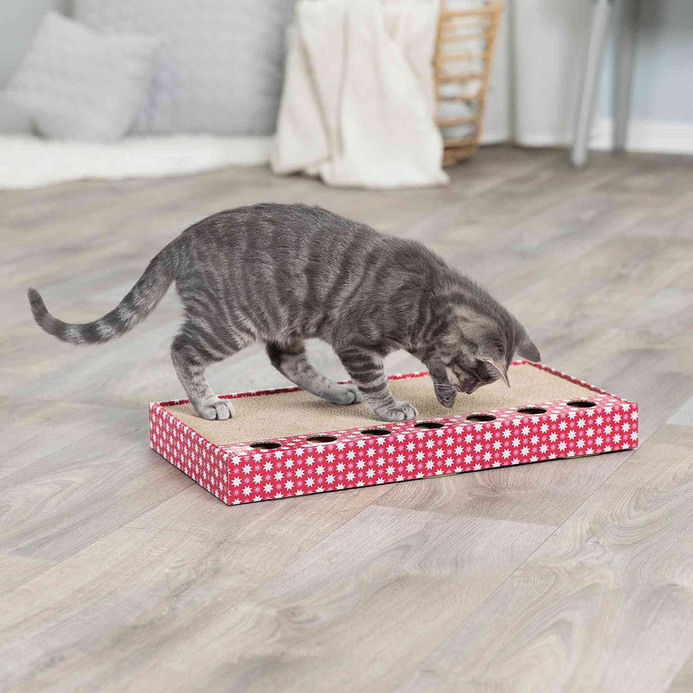 TABLA RASCADORA CON PELOTITAS GATO TRIXIE