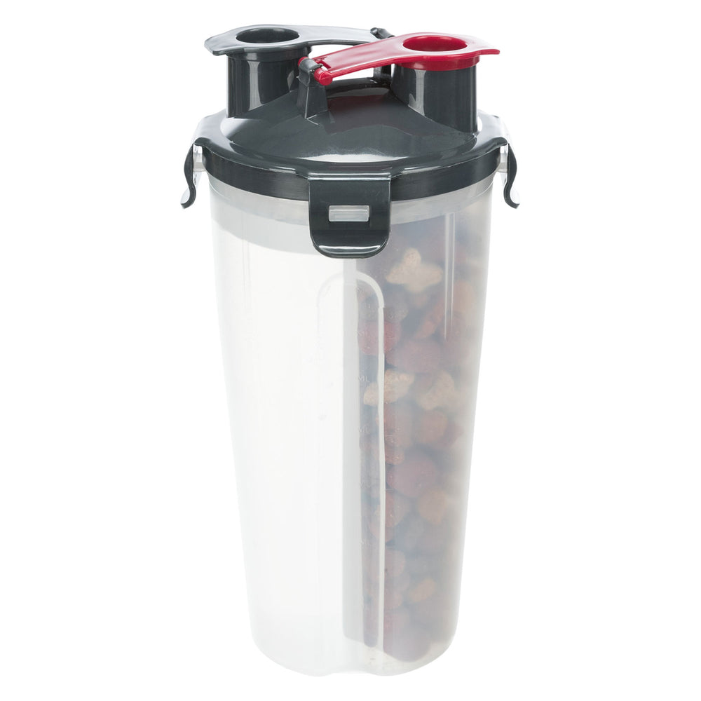 PORTA ALIMENTOS Y AGUA DE VIAJE CON COMEDERO-BEBEDERO PORTÁTIL TRIXIE