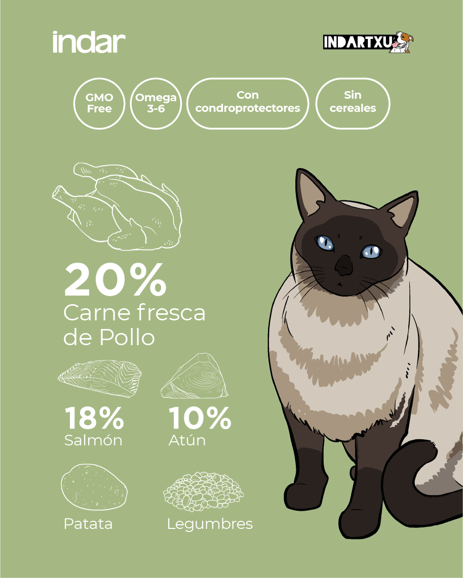 KATU BASATI - Gato adulto, SIN cereales - INDAR alimento completo súper premium