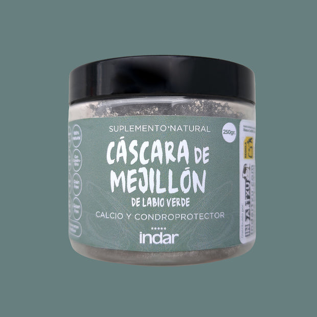 Cáscara de mejillón de labio verde - Calcio y apoyo articular para perros y gatos - Complemento alimenticio INDAR