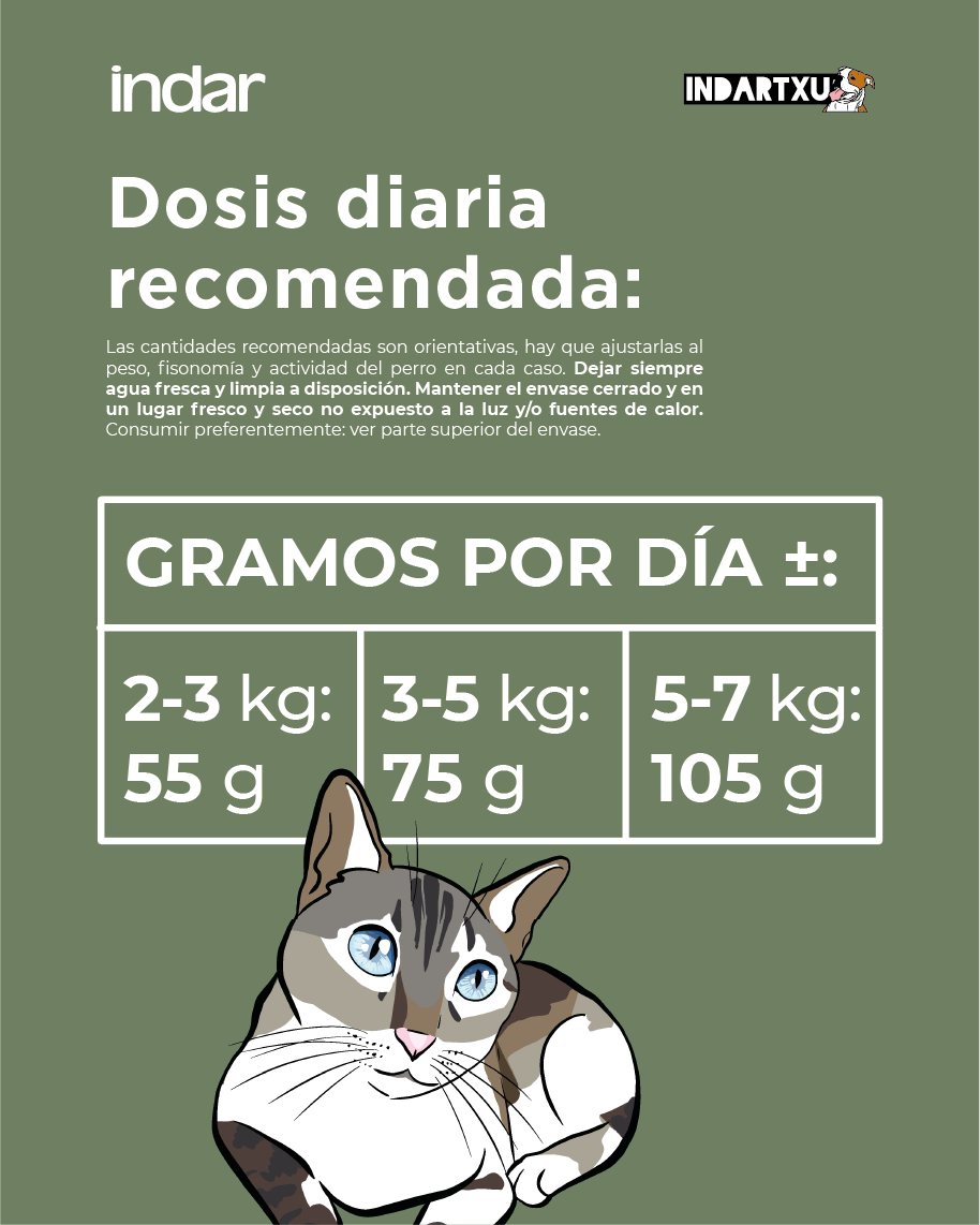 KATU BASATI ESTERILIZE - Gato esterilizado, sobrepeso o alérgico, SIN cereales - INDAR alimento completo súper premium