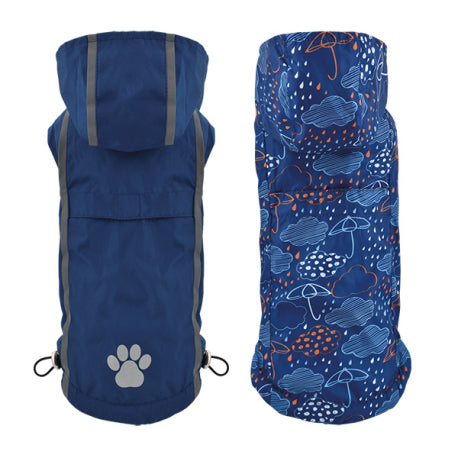 IMPERMEABLE REVERSIBLE CON CAPUCHA UMBRELLA AZUL NAYECO PERRO