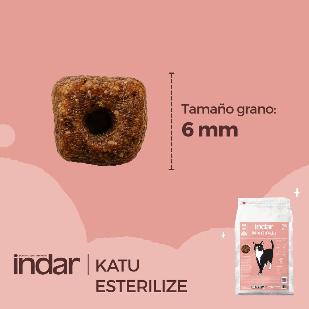 KATU ESTERILIZE - Gato esterilizado - INDAR alimento completo súper premium