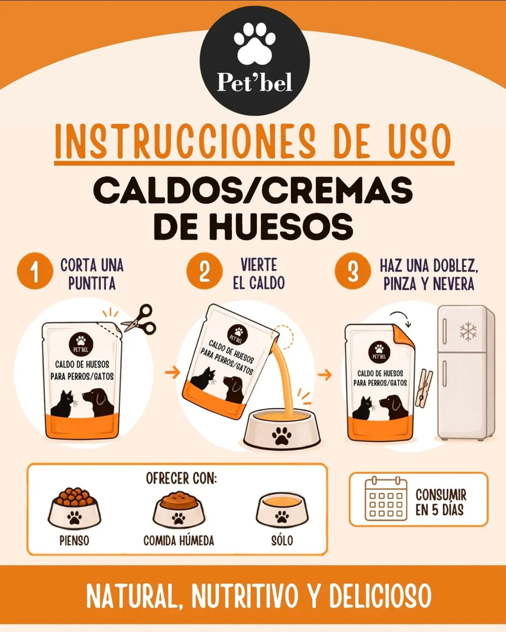 PETBEL CALDO DE HUESOS DE TERNERA PARA PERROS