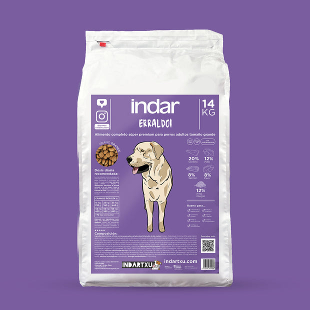 ALIMENTO COMPLETO PERRO RAZAS GRANDES SUPER PREMIUM INDAR ERRALDOI