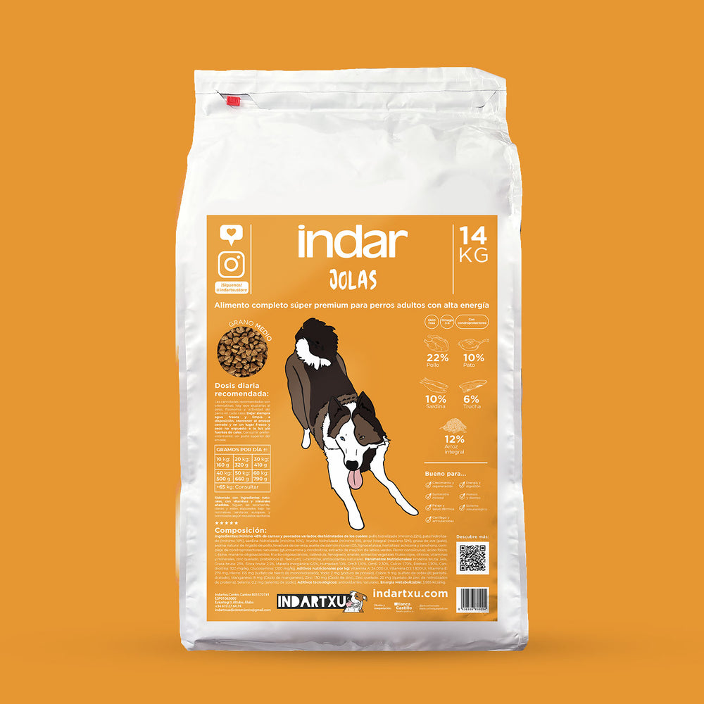 ALIMENTO COMPLETO PERRO  SUPER PREMIUM ALTA ENERGIA INDAR JOLAS