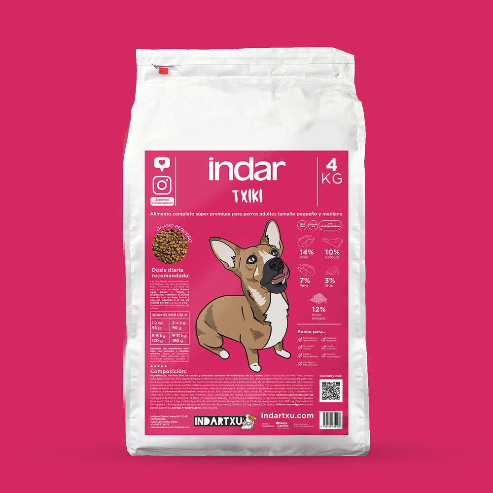 ALIMENTO COMPLETO PERRO RAZAS PEQUEÑAS SUPER PREMIUM INDAR TXIKI