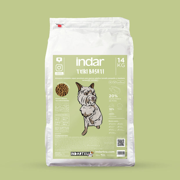 ALIMENTO COMPLETO PERRO RAZA PEQUEÑA Y MEDIANA SIN CEREAL SUPER PREMIUM TXIKI BASATI