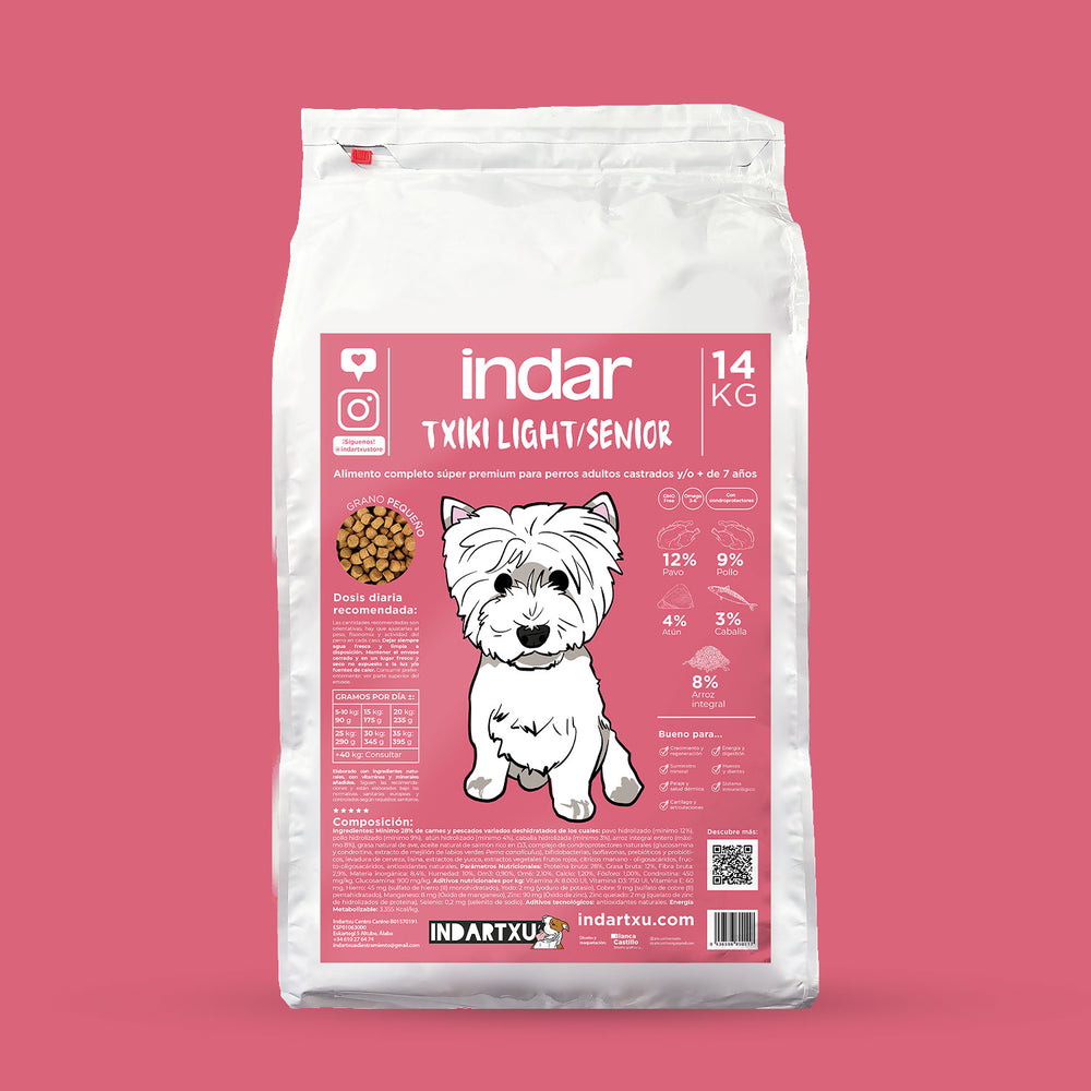 ALIMENTO COMPLETO PERRO SUPER PREMIUM INDAR TXIKI LIGHT/SENIOR