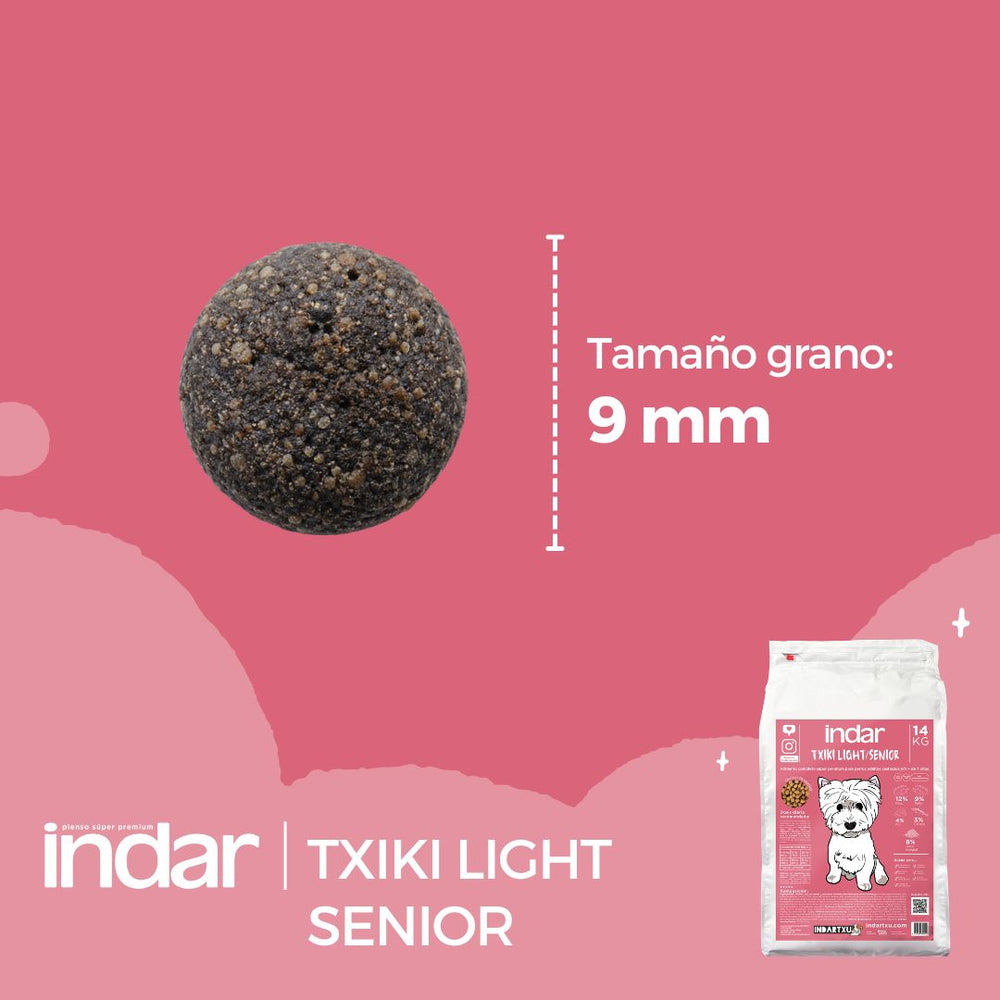 TXIKI LIGHT/SENIOR - Perro, razas pequeñas y medianas, adultos castrados y/o +7 años - INDAR alimento completo súper premium